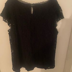 Lace butterfly sleeve blouse
